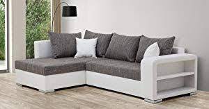 B Famous Houston Polsterecke Ecksofa Schlafsofa Mit Bettkasten Materialmix Kunstleder Struktur Weiss Grau S Schlafsofa Mit Bettkasten Polsterecke Polster