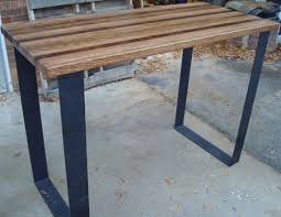 Wood Bar Table High Top Kitchen Table Pub Table Steel Legs Etsy Wood Bar Table Pub Table Pub Table Sets