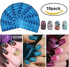 Design, diy, nail, nails, stamping. Amazon Com 10 Pcs Nail Stamping Printing Plate 3d Nail Art Decor Stamp Stencils Lace Flower Image Template Stainless Steel Diy Manicure Kits Printing Mold Unique Gift For Ladies Women Beauty