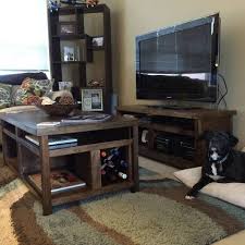 Metal, wood, and glass are typical options. Rustic Coffee Table And Tv Stand Combo Ryobi Nation Projects