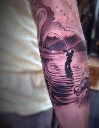 Using a dark line to outline the flowers makes them stand out in the design and heightens their beauty. Top 73 Fishing Tattoo Ideas 2021 Inspiration Guide