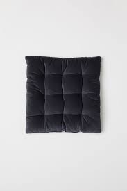 Velvet Seat Cushion Anthracite Grey Home All H M Gb Seat Cushions Cushions Chair Cushions