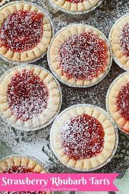 Cute Mini Strawberry Rhubarb Tarts Recipe Rhubarb Tart Strawberry Rhubarb Rhubarb Recipes