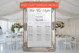 mirror table plan wedding table plan mirror seating plan wedding signs wedding vinyl sticker table plan decal wedding seat chart