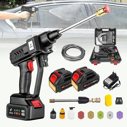 ADESKE Hidrolavadora Inalámbrica con 2 Baterías Recargables 7500mAh (60 Min  Duración) - Pistola de Presión 28 Bar, Manguera 7m + 5 Boquillas - Ideal  Lavar Autos/Pisos/Jardines : Amazon.com.mx: Jardín