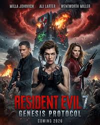 🎬 RESIDENT EVIL 7: GENESIS PROTOCOL (2026) 💬 “Umbrella didn't just create  a nightmare… it unleashed extinction.” Alice returns to a shattered world  where chaos rains from the sky. A new outbreak