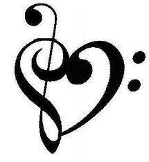Treble Clef And Bass Clef To Make A Heart Since We Love Music Matching Tattoo Idea Music Heart Tattoo Music Heart Music Note Heart