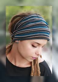 Knitted Headband Dreadlock Hair Accessories Tube Headband Sock Headband  Knitt Head Cover Headwear Ear Warmer Dark Shades Striped Headband