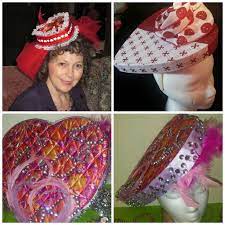 The Red Hat Society Diy Valentine S Day Heart Shaped Candy Box Hat Valentine Hats Valentines Diy Red Hat Society