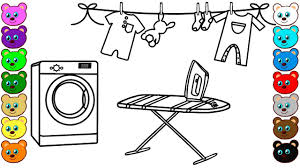 Find free printable washing machine coloring pages for coloring activities. Washing Room Coloring Pages For Kids Youtube