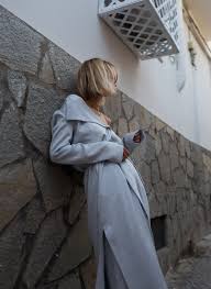 Distributed by manifatture del nord s.r.l. Light Grey Duster Coat Palazzo Trousers W Max Co Lisa Hahnbuck