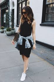 Two Ways To Wear A Dress This Summer Casual Dress Outfits White Sneakers Outfit Dress And Sneakers Outfit