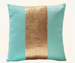 Teal And Gold Pillow Covers Decorative Pillows Throw Pillows Silk Pillow Color Block Pillow Teal Gold Sequin Teal Pillows Teal Pillow Covers Gold Pillows