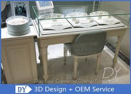 European Type Attractive Wood Glass Jewelry Display Cabinet For Store Jewelry Wall Display Counter Design Jewelry Table Display
