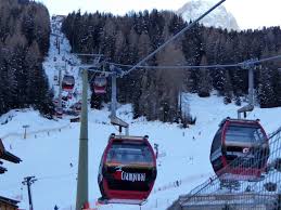 The ciampinoi lift in selva, italian dolomites. Ciampinoi