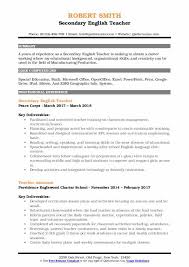 English teacher resume sample inspires you with ideas and examples of what do you put in the objective western carolina university, seattle, usa bachelor of science in education graduated in 2015. Secondary English Teacher Resume Samples Qwikresume