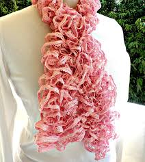 A lovely project for a beginner knitter. Pink Scarf Ruffle Scarf With Sequins Frilly Scarf Sparkle Scarf Neckwarmer Spiral Ruffle Scarf Spring Scarf Knit Scarf Ruffle