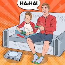 Mejores de juegos de computadora. Pop Art Padre E Hijo Jugando Videojuegos En Una Consola De Juegos Juegos De Computadora Ilustracion Vectorial Ilustraciones Vectoriales Clip Art Vectorizado Libre De Derechos Image 85936009