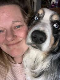 Hello! We are Kimberly and Georgie. ❤ He's a six year old Border Aussie and  I love him so! Best fur baby ever!!!!! Funny, playful, compassionate,  smart! All the things! You guys