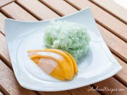 Thai Green Sticky Rice With Mango Andrea Meyers Recipe Mango Sticky Rice Mango Recipes Sticky Rice