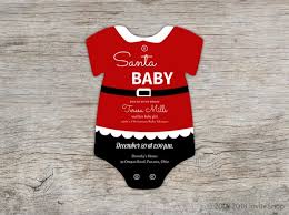 Pampas grass baby shower invitation boho orchid palm leaf invite editable instant download printable. Cute Santa Christmas Onesie Baby Shower Invitation Baby Shower Invitations