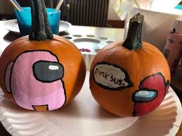 Among Us Pumpkin Painting Art Pinterest Emilyaouellette In 2020 Painted Pumpkins Creative Pumpkin Carving Holloween Decorations