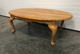 A bed frame can be attached by drilling holes in the fronts of the legs. Reduced Oval Solid Oak Queen Anne Coffee Table Creative Bargains