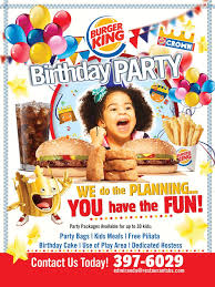 Children S Birthday Party Food List Philippines Birthday Party At Burgerking Party Packages Available For Up To 30 Kids Contact Us Today Bk Birthday Party Party Packages Burger Party Birthday Parties