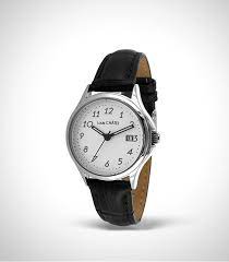 19 x 32,2 mm couleur du cadran : Montre Femme Louis Chatel Cadran Rond Chrome Bracelet Cuir Noir