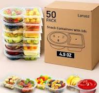 Amazon.com: Lanasz 50 Sets Reusable snack containers with ...