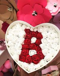 Floral Box Handmade Roses Initials Anniversary Beloved Birthday Heart Shape Romantic Gift Personal S Flowers For Girlfriend Flower Box Gift Romantic Gift