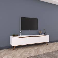 Rani D1 Tv Duvar Unitesi Ahsap Ayakli Tv Sehpasi Beyaz Ceviz Home Bathtub Bathroom