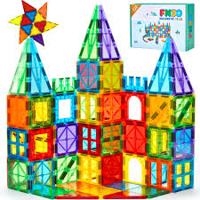 Amazon.com: FNJO Magnetic Tiles, 110PCS Magnet Building Set, Magnetic Building Blocks, Construction STEM Learning and Playing Toys for Kids, Montessori Toy for Preschool Boys Girls : Toys & Games