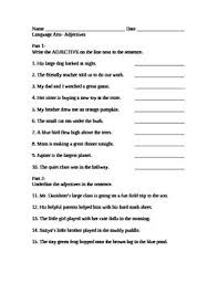 Adjective Worksheets Adjective Worksheet Teaching Adjectives Adjectives