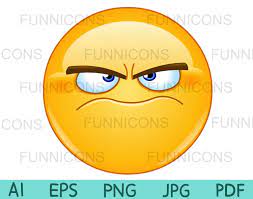 Clipart Cartoon Of A Grumpy Angry Emoji Emoticon Ai Eps Png Jpg And Pdf Files Included Digital Files Instant Download In 2021 Angry Emoji Hand Emoji Emoticon