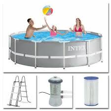 Intex Komplettset Prism Frame Pool O 366x99cm Filterpumpe Swimmingpool 1 Luft Gastebetten Swi Freizeitstore Intex Camp In 2020 Swimmingpool Schwimmbecken Pool