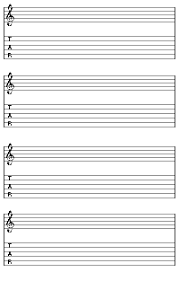 Blank Guitar Tablature Sheets Downloadable Pdf Files