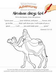 Abraham Obeys God Worksheet And Coloring Page Bible Lessons For Kids Bible Crafts Sunday School Bible For Kids