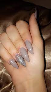 Grey Pointy Nails Nails Pointy Nails Perfect Nails