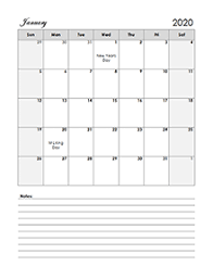 No events are currently scheduled. Printable 2020 Monthly Calendar Templates Calendarlabs