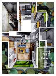 Skimming stones, reading clouds, making slingshots and building tree houses. Illustrated Movie Set Plans From Parasites Pain Glory And Jojo Rabbit Archdaily