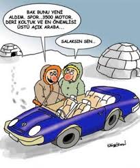 Bak Bunu Yeni Aldim Spor 3500 Motor Deri Koltuk Ve En Onemlisi Ustu Acik Araba Salaksin Sen Karikatur Mizah Matr Komik Karikatur Komik Seyler