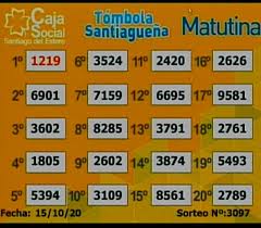 Las estadísticas más completas de argentina. Estos Son Los Numeros De La Tombola Santiaguena De Este Jueves 15 De Octubre El Frontal
