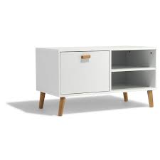 Meuble Tv Bergen Blanc 1 Tiroir 2 Niches Meuble Tv Salon Meuble Gifi