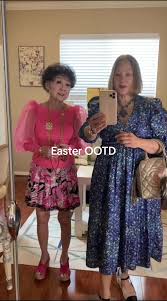#easter @Perry’s Steakhouse #ootd #styledbyjoanne #joanneismymom  #pattiandjoanne PATTI #dress :@Sandro Paris #shoes :@ChanelOfficial #bag  :#chanelbag #charm :@Fendi #karlito #necklace :#chanel JOANNE ...
