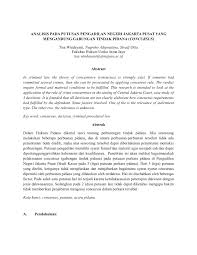 Cara membuat resume putusan pengadilan. Pdf Analisis Pada Putusan Pengadilan Negeri Jakarta Pusat Yang Mengandung Gabungan Tindak Pidana Concursus