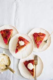 In The Kitchen With Yossy Arefi S Rhubarb Upside Down Cake Rhubarb Upside Down Cake Upside Down Cake Rhubarb Recipes