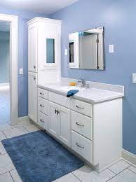 Bathroom wall vanity cabinets created by designers at fine fixtures deliver contemporary masterpieces inspired by art. Top Double Bathroom Vanity With Attached Tall Cabinet Vanity Amp Tall Throughout Tall Bathroom Farmhouse Style Bathroom Vanity Custom Bathroom Bathroom Vanity