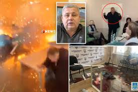 Video shows Ukrainian deputy tossing grenades to blow up meeting