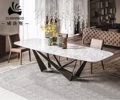There is only one word for these glass top dining tables with wood bases, and that is unique. Restaurant Furniture Italian Marble Top Dining Table With Solid Wooden Legs From China Tradewheel Com